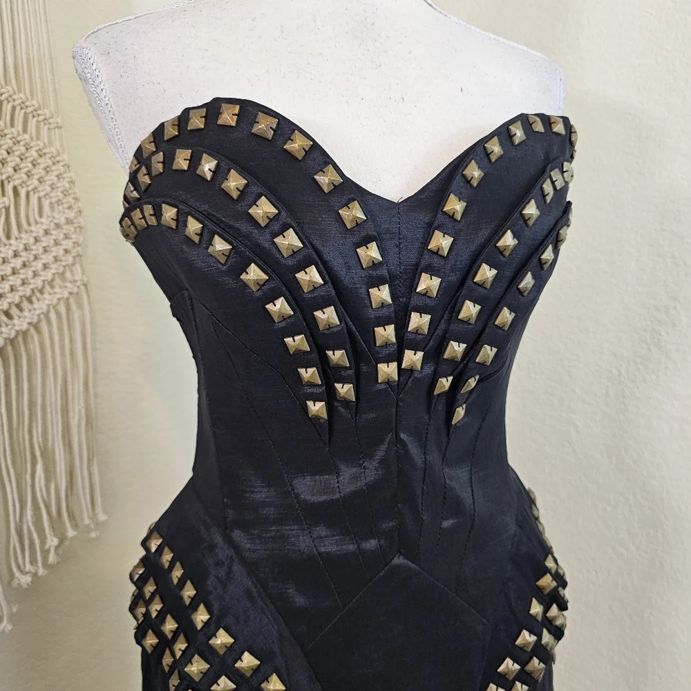PasCucci Black Corset Dress! Size Large. - Picture 5 of 13